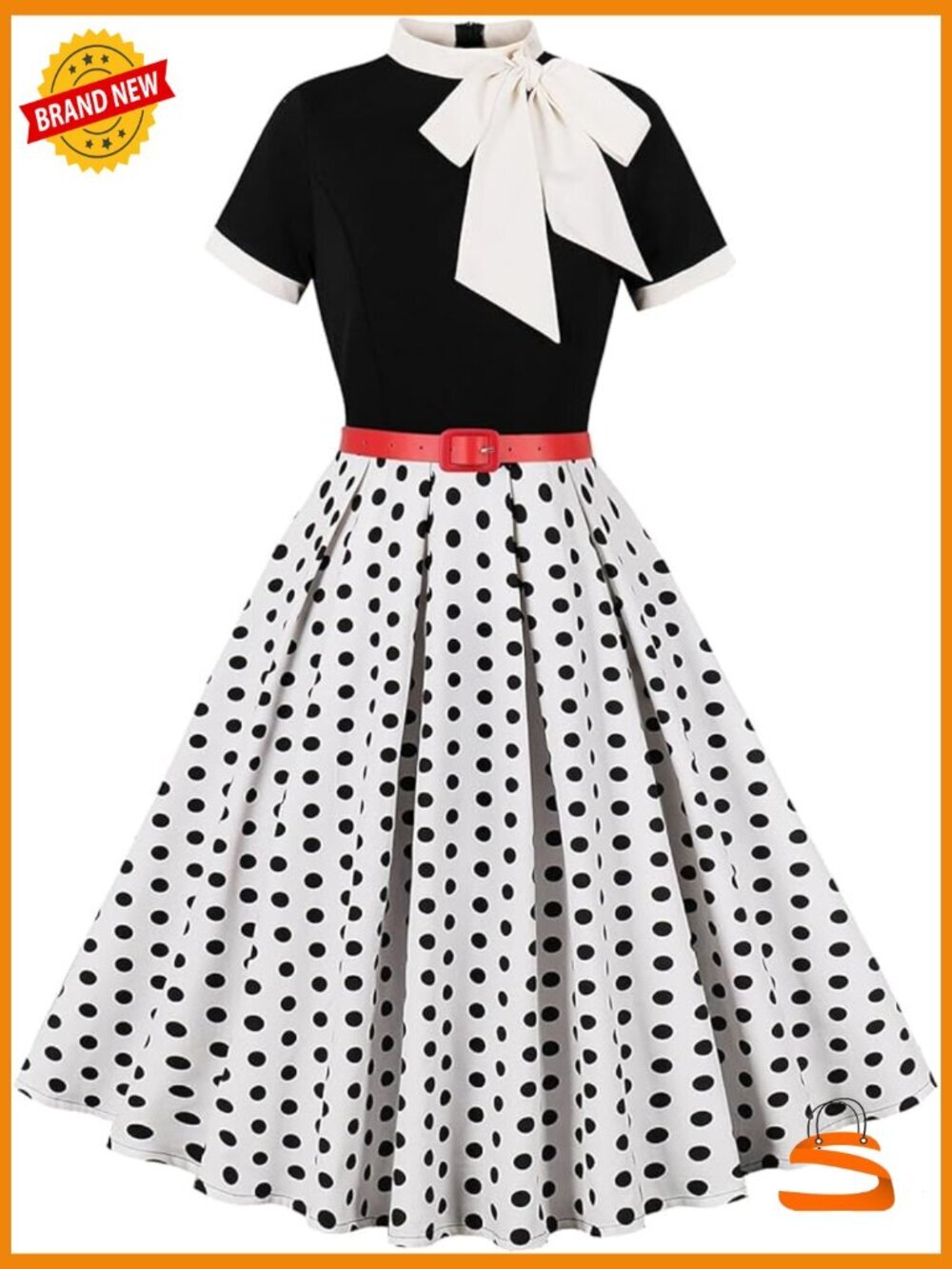 Vintage 1950s Floral Swing Dress Short Sleeve A-Line Tea Party Cocktail Dress